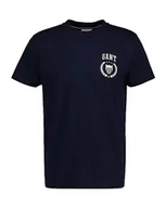 Koszulki męskie - GANT Crest Ss T-shirt męski, niebieski (Evening Blue), 4XL - miniaturka - grafika 1