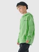 Bluzy dla chłopców - 4F Bluza dresowa nierozpinana z kapturem chłopięca - zielona 122 (6-7 lat) - miniaturka - grafika 1