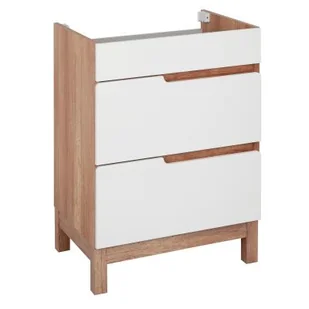 Astor Diana szafka 59,7 cm podumywalkowa stojąca biały połysk/dekor country AM-SKU-600-7C - Szafki łazienkowe - miniaturka - grafika 1