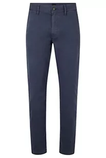 BOSS Spodnie męskie, płaskie, ciemnoniebieskie, 3436 - Spodnie męskie - miniaturka - grafika 1
