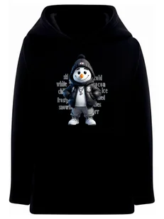 Chłopięca bluza z kapturem nadruk bałwanka czarna Tup Tup - Bluzy dla chłopców - miniaturka - grafika 1