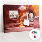 Tablice i flipcharty - Szkolna Tablica korkowa 60x40 cm, Kolorowe Pinezki, wzór Kanion Antylopy - miniaturka - grafika 1