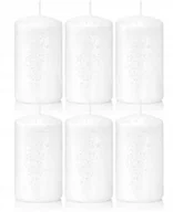 Świece - Świece ozdobne białe walec kokon 10/6 zestaw 6 szt - miniaturka - grafika 1