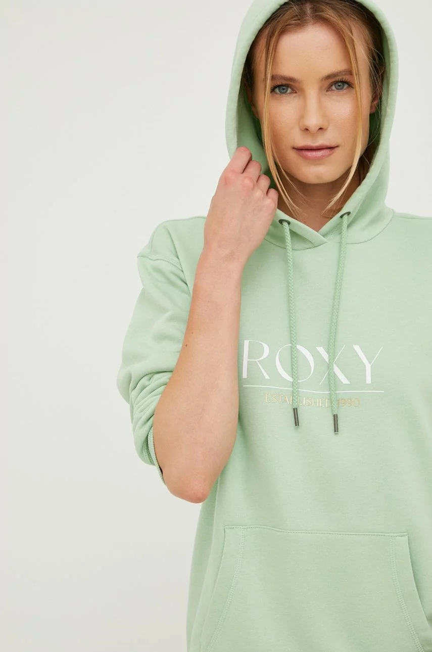 Roxy bluza damska kolor zielony z kapturem z nadrukiem - Ceny i opinie na  Skapiec.pl