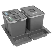 Kosze na śmieci - Sortownik śmieci FUTURE do szuflady w szafce 60 cm 3 kosze 1x15 + 2x7 litrów wysokość 28 cm - miniaturka - grafika 1