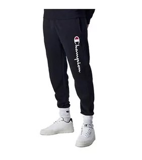 Spodenki męskie - Champion Legacy Authentic Pants-Logo Powerblend Fleece Rib Cuff męskie spodnie dresowe, Nero, L - grafika 1
