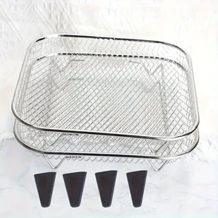 TEMU 6 szt. Zestaw Akcesoriów do Frytkownicy Powietrznej ze Stali Nierdzewnej: Półki i Podkładki – Kompatybilne z Piecykami, Szybkowarami i - Akcesoria i części AGD - miniaturka - grafika 1