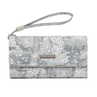 Portfele - Miss Lulu Duży portfel damski, elegancki portfel damski, biały nadruk syntetyczna skórzana portmonetka damska, mała torebka damska, Szary, Taglia Unica - miniaturka - grafika 1