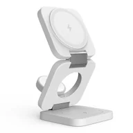 Akcesoria do smartwatchy - Szybka ładowarka bezprzewodowa, stacja ładująca 3 w 1 do iPhone'a 15/14/13/12/Pro/Plus/Pro Max. Przenośna ładowarka 5 W do Apple Watch9/8/7/6/5/4/3/2/SE do Airpods3/2 /Pro-Black Magnetyczna składana ładowarka podróżna - miniaturka - grafika 1