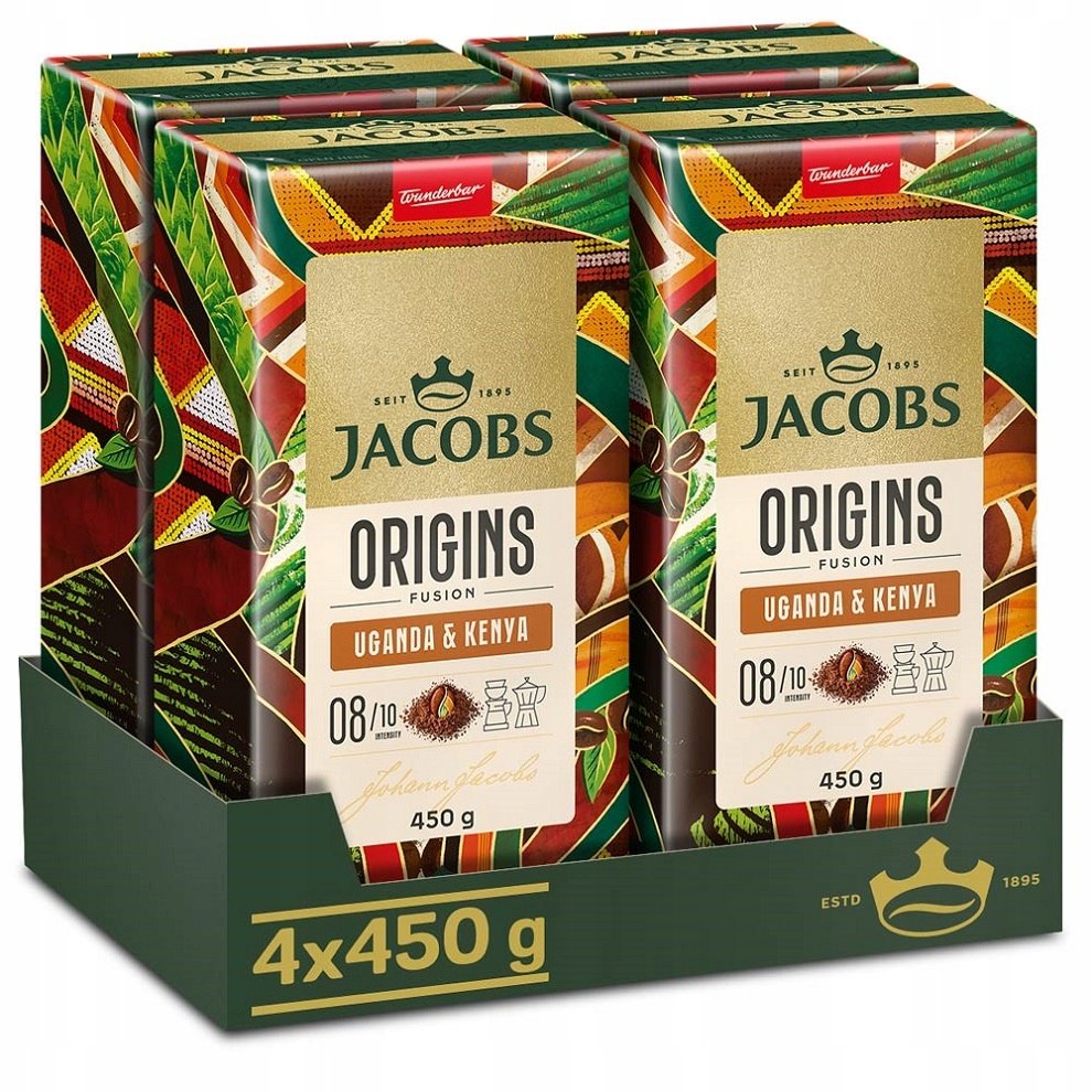 Jacobs Kawa mielona Jacobs Origins Uganda & Kenya zestaw 4x 450 g