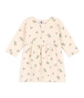 Sukienki - Petit Bateau Dziewczęca sukienka z długim rękawem A08QL, biała Avalanche/zielona Paul, 18 miesięcy, Biały Avalanche/zielony Paul, 18 Miesiące - miniaturka - grafika 1