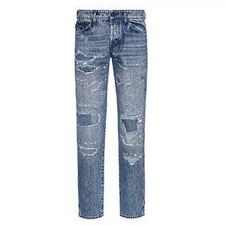 Spodenki męskie - BOSS Męskie spodnie jeansowe Re.Maine BC-BF, Turquoise/Aqua447, 33W / 30L - grafika 1