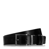 Paski - Męski pasek skórzany dwustronny z tłoczeniem w plecionkę - miniaturka - grafika 1