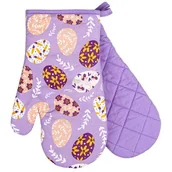 Fartuchy i rękawice kuchenne - Komplet rękawic kuchennych Festive Eggs 19 x 30 cm fiolet - miniaturka - grafika 1