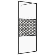 Ścianki i drzwi prysznicowe - vidaXL Ścianka prysznicowa przezroczyste szkło ESG 90x195 cm czarna 151029 - miniaturka - grafika 1