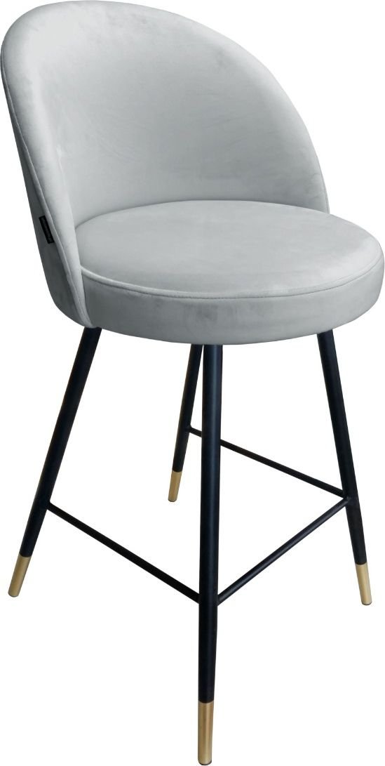 Atos Hoker TANEW VELVET GOLD jasno szary na czarnych metalowych nogach ATOS