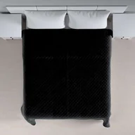Narzuty - Dekoria Narzuta pikowana w romby głęboka czerń szer.210 x dł.170 cm Velvet 1240-704-17 - miniaturka - grafika 1