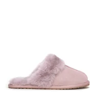 Półbuty męskie - Damskie kapcie ze skóry zamszowej różowe - miniaturka - grafika 1