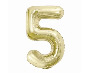 Balon foliowy cyfra 5 złoty szampański 85cm urodziny - Balony i akcesoria - miniaturka - grafika 1