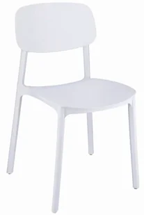 Białe Krzesło Ogrodowe Sztaplowane Zakir - Fotele i krzesła ogrodowe - miniaturka - grafika 1