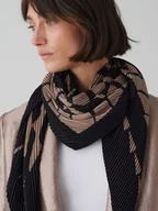 Apaszki i szaliki damskie - OPUS Chusta w kolorze czarno-brązowym - miniaturka - grafika 1