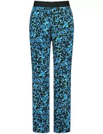 Spodnie damskie - Samoon Damskie spodnie Palazzo z nadrukiem Carlotta, spodnie rekreacyjne, długie, wzorzyste, regularna długość, Wzór Blue Light, 44 - miniaturka - grafika 1