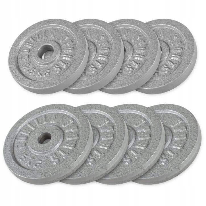 Gorilla Sports Zestaw obciążeń żeliwnych 30kg - 4x2,5kg, 4x5kg (100657-00002-0114)