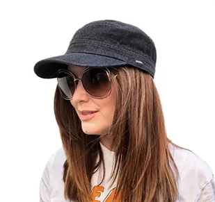 Newsboy czapka piekarz chłopcem kadet Cabbie Fiddler kapelusz węgiel czarny sprany denim od CRAGGI - Czapki dla dzieci - miniaturka - grafika 1