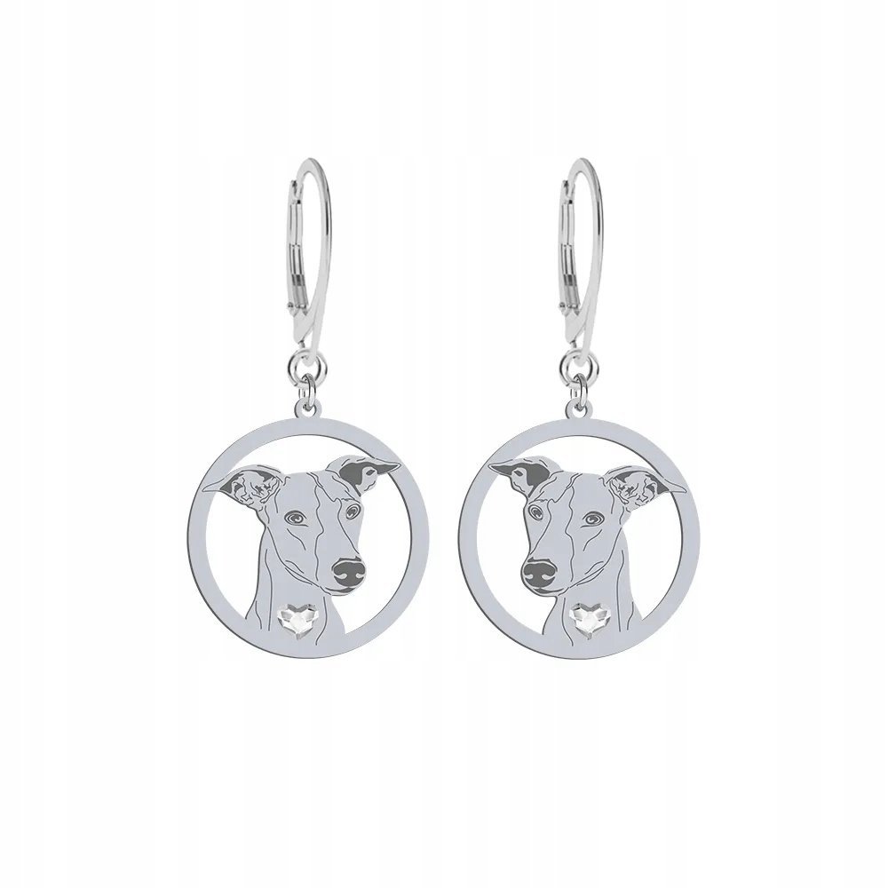 Kolczyki Srebrne z psem Whippet 925 Prezent Biżuteria Kobieta GRAWER GRATIS