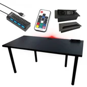 Biurka gamingowe - Biurko Gamingowe 160X80 Czarne Gniazdo - miniaturka - grafika 1