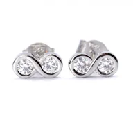 Kolczyki - Srebrne kolczyki błyszcząca nieskończoność - miniaturka - grafika 1