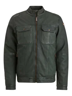 PME Legend Skórzana kurtka w kolorze ciemnozielonym - Kurtki męskie - miniaturka - grafika 1