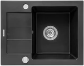 Zlewozmywaki - Pyramis SPARTA MINI 56x44 1B 1D karbon 70179612 - miniaturka - grafika 1