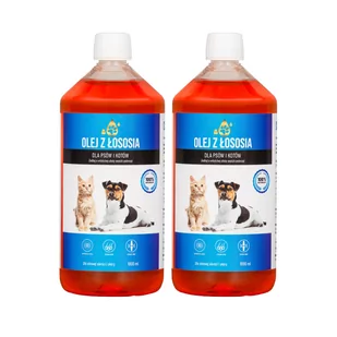 LAB V Olej z łososia dla psów i kotów 2x1000ml - Suplementy i witaminy dla psów - miniaturka - grafika 1