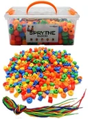 Prace ręczne dla dzieci - Sprytne Klocki. Koraliki Do Nawlekania 360 Elementów Toys4Edu - miniaturka - grafika 1