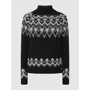 Swetry damskie - Sweter z norweskim wzorem ze stójką - Superdry - grafika 1
