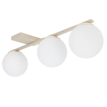 Lampa Sufitowa Wisząca Beżowa Białe Szklane Kule Do Salonu Jadalni 3XE14