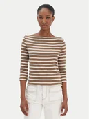 Bluzki damskie - Tommy Hilfiger Bluzka New Cody WW0WW40589 Beżowy Slim Fit - miniaturka - grafika 1