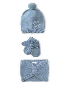 Mayoral Komplet czapka, komin i rękawiczki 10019 Niebieski - Rękawiczki dla dzieci - miniaturka - grafika 1