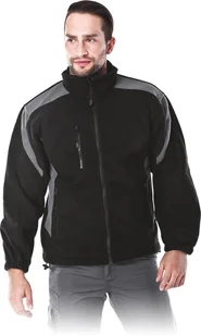 BLUZA Z POLARU LHOLLMAN LH-FLEXER; CZARNO-SZARY (M) - Odzież robocza - miniaturka - grafika 1