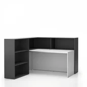 Zestawy mebli biurowych - B2B Partner Narożny zestaw biurowy SEGMENT, lewy, biały / grafit 611700 - miniaturka - grafika 1