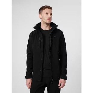 4F Kurtka męska Softshell, DEEP BLACK, XXL - Kurtki męskie - miniaturka - grafika 1