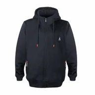Bluzy męskie - Bluza dresowa męska z kapturem rozpinana granatowa Captain Mike 6XL - miniaturka - grafika 1
