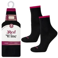 Skarpetki damskie - Skarpetki damskie SOXO | Red Wine w banderoli | prezent dla Niej | Mikołajki | gwiazdka - miniaturka - grafika 1