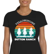 Koszulki i topy damskie - DAMSKA KOSZULKA YELLOWSTONE SERIAL DUTTON RANCH COSTNER CZARNA XL P005 - miniaturka - grafika 1