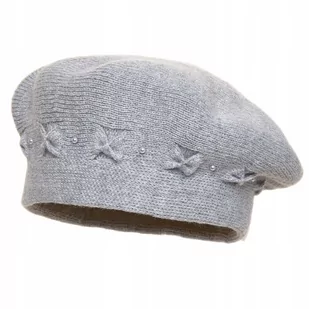 Beret damski AMIRA Jasny szary - Czapki damskie - miniaturka - grafika 1