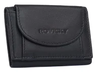 Portfele - Portfel skórzany damski Rovicky mała portmonetka na zatrzask modny portfelik, czarny - miniaturka - grafika 1