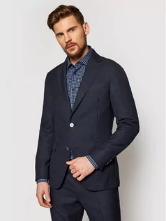 Marynarki męskie - Oscar Jacobson Marynarka Egel 3363 5027 Granatowy Slim Fit - grafika 1