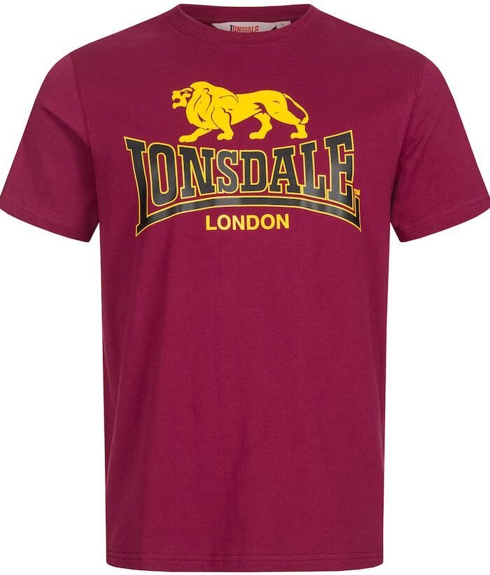 T-shirt Lonsdale TAVERHAM bordowy-M