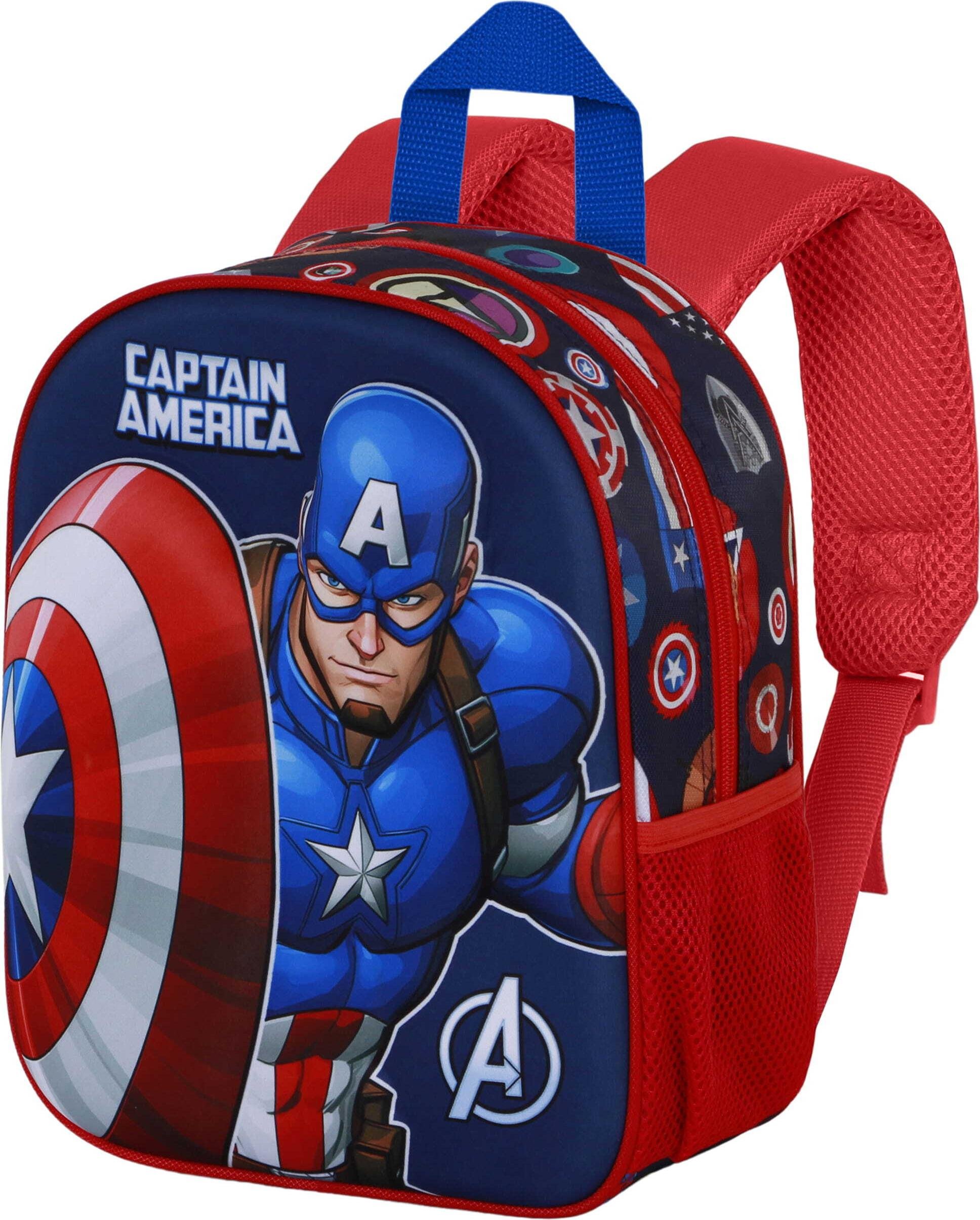 Plecak Marvel Captain America Patriot 3D Elite, wielokolorowy, 25 x 30 cm, pojemność 7 l